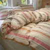 Juego de Cama de Algodón Puro Sin Estampar Clase A, Juego de Cuatro Piezas, Funda de Edredón Lavada de Algodón Puro, Juego de Tres Piezas para Dormitorio de Estudiantes, Sábana y Funda de Edredón Engrosadas
