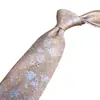 Camisa Formal para Hombre con Corbata, Color Beige Claro Estilo Verano, Corbata Profesional de Negocios Rayada Jacquard Atada a Mano de 8cm