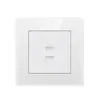 Cristal Templado A21 Enchufe Europeo Blanco Interruptor de Luz 1/2/3/4 Control Simple y Doble Estándar Inglés Pin Cuadrado 13A Francés