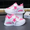 Zapatos Deportivos Transpirables para Niñas, Nuevos Modelos de Primavera y Otoño, Zapatos de Papá de Moda Suaves con Patrón de Estrellas para Niños, Zapatos Casuales Antideslizantes para Correr