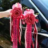 Decoración de Coche de Boda Coloridos Personajes Felices Pegatinas para Coche Sin Residuos Decoración de Coche de Equipo de Bienvenida Serpentinas Juego Completo Pegatinas Estáticas de Boda