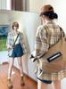 Camisa a Cuadros Retro para Mujer Primavera y Otoño 2026 Camisa Jacket Estilo Retro Holgado Adelgazante Ropa Elegante para Mujer A2966