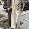 Chal sin mangas Auricularius Borde Ola Punto Reductor de Edad para Mujer Verano 2024 Nuevo Estilo Ropa Exterior Delgado Muñeca Francesa Camisa Top