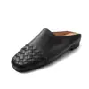 Pantuflas de Mula de Piel de Oveja Lavada para Mujer, Cubierta Media de Verano Nuevo Estilo, Sandalias Tejidas Vintage de Punta Cuadrada, Talla de Zapato para Mujer 40