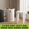 Banqueta de Madeira Maciça para Uso Doméstico, Empilhável com Rodas, Banqueta Empilhável com Armazenamento, Banqueta Reserva para Convidados, Banqueta Redonda Estilo Chinês Novo