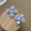 2023 nova moda verão sensação de alta qualidade azul neblina flor de cristal brincos design de nicho brincos brincos femininos requintado