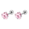 Aretes de corazón de circonita de acero inoxidable con aguja fina de 0.8 mm, aretes aptos para dormir, joyería para perforaciones de oreja en forma de estrella