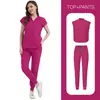 Niaahinn Sin Mangas Cuello Alto Color Sólido Delgado Elástico para Mujer Ropa de Trabajo de Limpieza Doctora Enfermera Recepción Traje