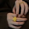 "Xiyun Fanghua" Anel de Hortênsia Elegante Retrô, Novo Estilo Chinês Luxo Leve Nicho de Ponta Anel Exquisito para o Dedo Indicador