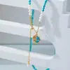 Nuevo Collar Turquesa Estilo Chino con Acabado de Alta Gama, Colgante de Flor de Rosa y Perla, Cadena Clavicular Retro Estilo Nacional de Lujo Ligero de Nicho para Mujer