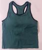 Top Popular de Verano de Hilo Tejido con Almohadilla en el Pecho, Estilo sin Mangas, Forma de I, Color Contrastante, Cuello en U para Mujer