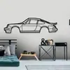 Estação Independente Arte de Parede para Garagem Nova Decoração de Casa Interna Arte de Parede com Silhueta de Carro Esportivo Preto Metálico