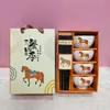 Juego de Cuatro Tazones y Cuatro Palillos Hermes, Tazones y Palillos de Cerámica Creativos y Sencillos, Regalos para Eventos Empresariales, Premios de Rifas de Bienestar