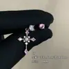 Anillo de Acero de Titanio 316L Chapado en Oro con Herradura de Perla Pendientes de Cruz Perforación Doble de Oreja Studs para Hélice de Oreja Apilables Colgante de Acero de Titanio