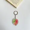Llavero Colgante de Acrílico con Hoja Artificial Accesorio para Mochila Escolar Llavero Unisex de Doble Cara para Jóvenes