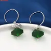 Pendientes de Plata de Ley S925 con Cuentas Dzi, Hojas, Nubes Propicias, Flores Pequeñas, Ámbar de Cera de Abeja Esmaltada, Pendientes de Estilo Étnico Antiguo Retro