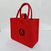 Bolsa Tote de Feltro para Celebração de Casamento Personagem "Fu" Bolsa de Presente Bolsa de Feltro Sacola de Compras Sacola Promocional Personagem "Xi" Bolsa de Lembrancinha