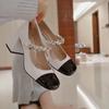Sandalias de Moda Europea 2025 Primavera y Otoño Nuevo Diseño Retro Elegantes Mary Jane Altas para Alargar las Piernas