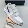 Tênis Original Jordan 1 Obsidian Retro Cano Baixo Couro Confortável Skateboarding Unissex Casual Calçados Esportivos Respirável