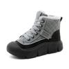 HY618 Nuevos Zapatos de Algodón de Invierno 2024 Zapatos de Mujer a Juego Cálidos de Caña Alta Forrados de Felpa Suela Gruesa Que Aumentan la Altura Zapatos Sencillos Torre