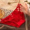 258# roupa íntima feminina de malha de cintura baixa renda sexy seda gelo listrada algodão feminina plus size versão europeia e americana