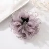 Goma para el pelo de malla con pedrería estilo coreano para mujer, Nueva cuerda para moño de pelo elegante vintage de alta gama, Goma para el pelo de flor de pelo esponjosa, Accesorio para el pelo