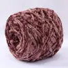 Bola de lana de terciopelo dorado, chenilla, hecha a mano, bufanda tejida, hilo grueso, material de oso violento, bolsa, zapatillas de ganchillo