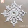 Panel de Lámpara de PU Estilo Francés, Panel de Lámpara Combinado Redondo de Mosaico, Hueco para Lámpara de Techo, Decoración de Base de Araña, Panel de Flor Tallada en Imitación de Yeso