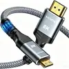 Cabo Adaptador Mini HDMI para HDMI Versão HDMI 2.1 8K para Laptops, Tablets e Câmeras