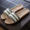 Nuevas zapatillas de lino para mujer, verano, para parejas, de interior, con suela gruesa, antideslizantes, para el hogar, con dibujos, para suelo de madera, venta al por mayor