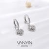 Wanying jóias micro embutimento de diamante completo brincos em forma de coração S925 brincos de prata esterlina personalidade Net Red fabricantes de jóias atacado personalizado