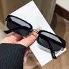 2026 Gafas de Sol Cuadradas Pequeñas de Media Montura de Alta Calidad para Cejas, Uso de Moda para Hombres y Mujeres, Gafas de Sol con Protección Solar, Lentes Transparentes