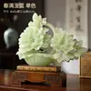 Um Luxuoso Ornamento de Madeira Maciça de Alto Padrão para Escritório, Sala de Estar Estilo Chinês, Mesa de Entrada e Decoração de Rack de TV
