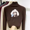 Ropa interior de felpa para niñas Otoño Invierno Nuevo Estilo Cuello medio alto fruncido Elegante Cálido Top interior para niños medianos y grandes Manga larga