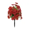 Flores Artificiais de Venda Quente de Primavera para Decoração Externa, Eucalipto Falso e Plantas Verdes Violetas Plantadas no Solo para Plantas Artificiais de Piso para Pátio