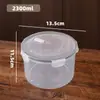 Caixa de Drenagem de Grau Alimentício para Uso Externo Doméstico Geladeira Armazenamento Refrigerado de Frutas e Verduras Caixa Plástica Redonda Selada
