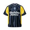 Camiseta Deportiva Americana Verano Camiseta de Hombre INS Marca de Moda Urbana Costuras en Color de Contraste Estampado de Letras Cuello Redondo Manga Corta