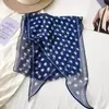 Banda para el cuello y el cabello nuevo estilo pañuelo de cuello bufanda de seda bufanda para mujer estilo francés coreano colección de atado de accesorios de cien diagonales lunares combinación de textura