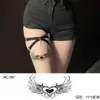 Anillo para Pierna con Tatuaje de Corazón Pegatina Impermeable Femenino Larga Duración Sexy Seda Negra Muslo Herbal Semi-Permanente Jugo Privado