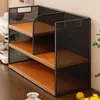 Prateleira de Armazenamento de Mesa Coleção Porta-Arquivos de Papel A4 Artefato de Organização de Documentos Prateleira de Exibição de Bancada de Dormitório Mesa de Estudante