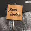Decoración para hornear pasteles Tira cuadrada de papel Kraft Bandera de esquina cuadrada Marco de bendición Tarjeta para pastel Enchufe para mesa de postres Adorno