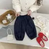 Pantalones de Linterna con Estampado Oscuro Retro para Bebé Niña 2026 Unisex Sueltos Casuales Pantalones de Exterior Estilo Primavera y Otoño para Niños