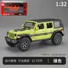 Transfronterizo 1:32 Jeep Wrangler Siete Puertas Sonido y Luz de Empuje Hacia Atrás Aleación Vehículo Todoterreno Modelo Adorno Juguete para Niño
