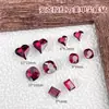 Dica de Manicure de Celebridade da Internet Joia de Diamante na Base Coração Bordô Diamante Cristais para Unhas Diamante para Unhas Vermelho Ankola