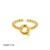 Europa y Estados Unidos transfronterizo anillo de oro de 18 quilates 26 letras inglesas anillo de apertura ajustable con cuentas de burbuja suministro de comercio exterior
