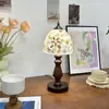 Lámpara de Mesa Decorativa Redonda al por Mayor, Lámpara de Atmósfera de Concha Colorida, Lámpara de Mesa Retro Dimmable para Mesita de Noche Estilo Europeo y Americano