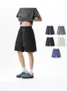 Pantalones Cortos Deportivos al Aire Libre de Estilo Americano de Secado Rápido para Hombre, Pantalones Finos de Seda Helada de Verano, Pantalones Cortos Casuales de Cinco Puntos con Retazos Desconstruidos