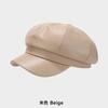 Sombrero de Otoño e Invierno para Mujer Estilo Coreano Cuero PU Moda Retro Sombrero de Pintor Circunferencia de Cabeza Grande Sombrero Octagonal Pequeño Gorro Cálido