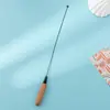 Caña de juguete para gatos con plumas y cascabel, cabeza reemplazable, mango de madera maciza, artículos para mascotas, herramienta para provocar gatos al por mayor