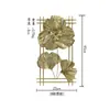 Nuevo Colgante de Pared Estéreo de Flor de Hoja de Ginkgo Dorada China Decoración de Pared de Fondo para el Hogar Decoración de Pared de Hierro Hojas Metálicas Transfronterizo